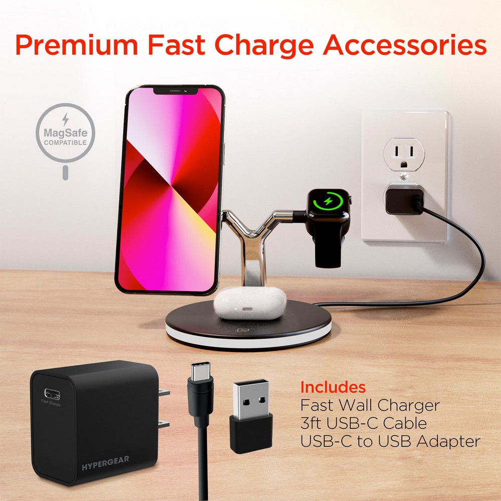 HyperGear MaxCharge 3-in-1 MagSafe Wireless Charging Stand