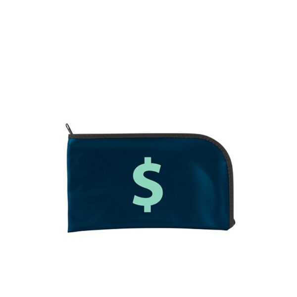 10½"x5½" Laminated Nylon Curved Zipper Bank Bag