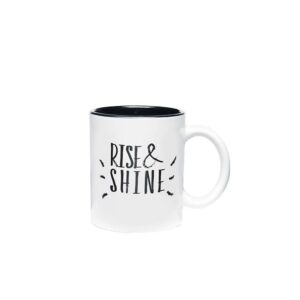 11 Oz. 2-Tone Ceramic Mug (White/Black)