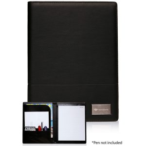 Plaque Stitched Leather Portfolios (12.75"x9.5")