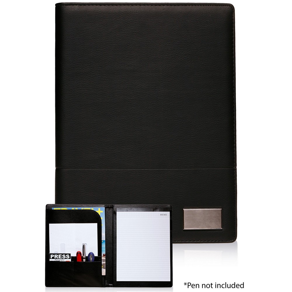 Plaque Stitched Leather Portfolios (12.75"x9.5")