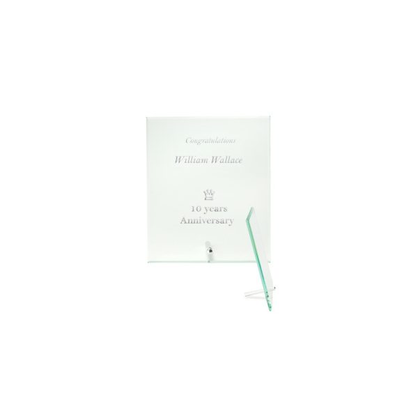 Large Jade Glass Plaque Awards with Stand