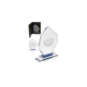 Slanted Heptagon Glass Trophies Awards