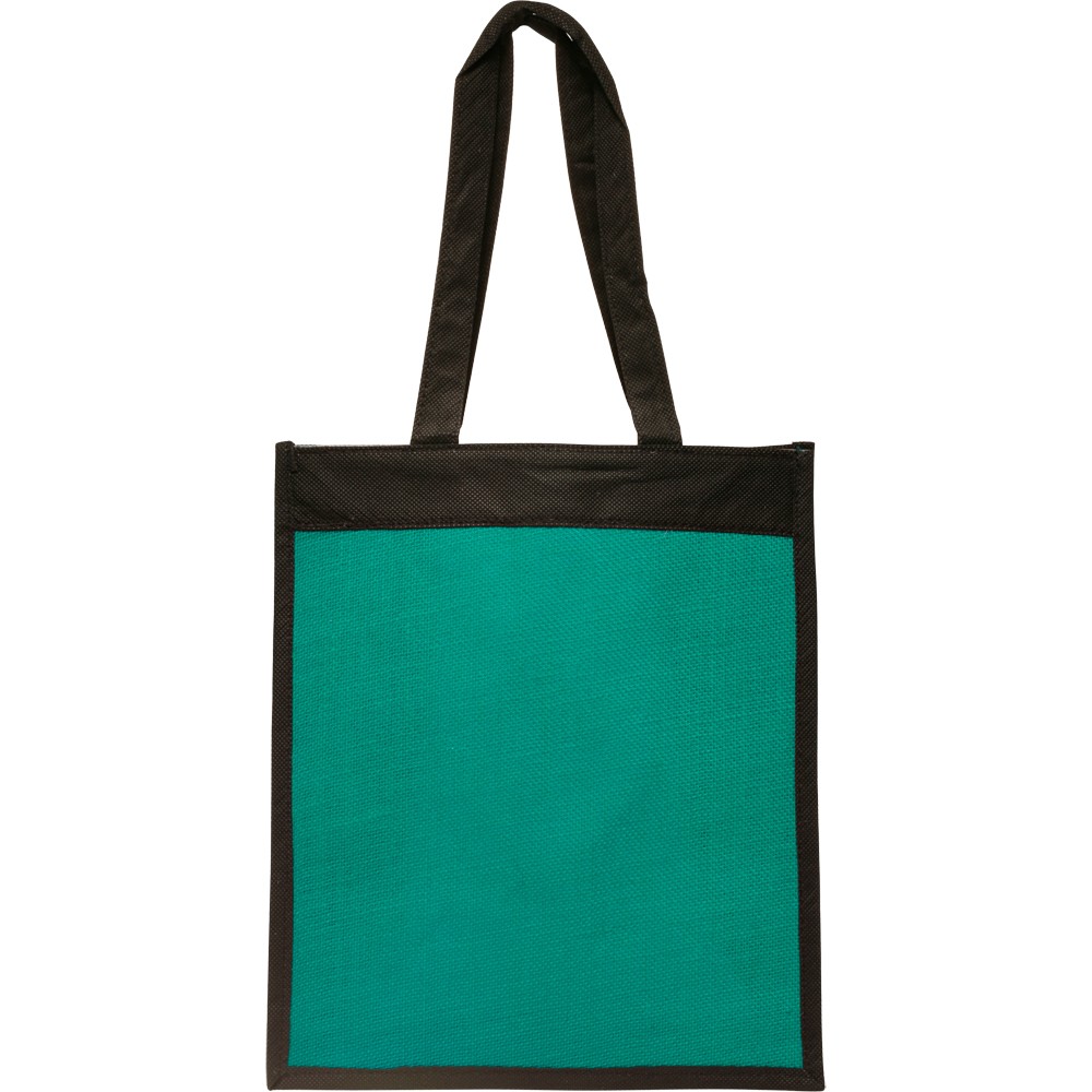 Jute Color Panel Tote Bags (12"x13.75")