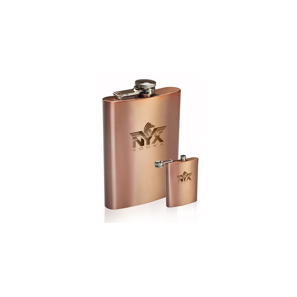 8 Oz. Copper Coated Hip Flasks