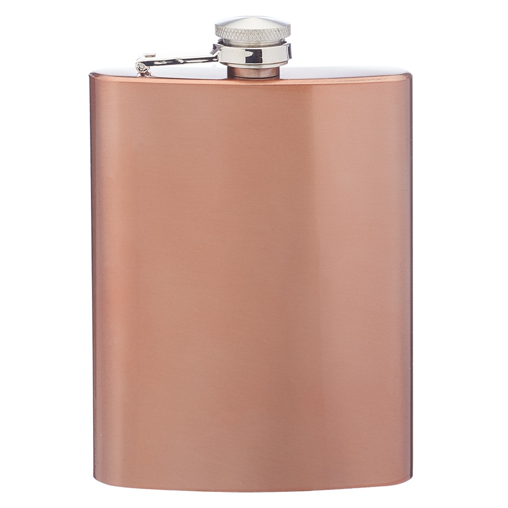 8 Oz. Copper Coated Hip Flasks