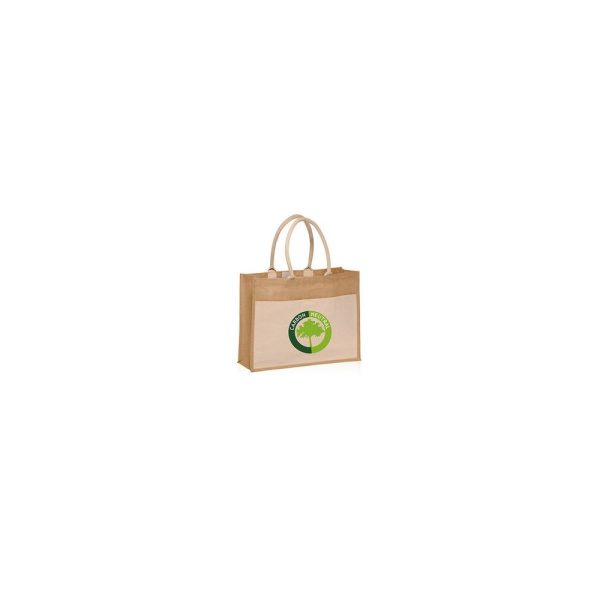 Canvas Pocket Jute Tote Bags (17.75"x13.75")