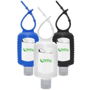 Customized 2 Oz. Gel Hand Sanitizers with Silicone Sleeve