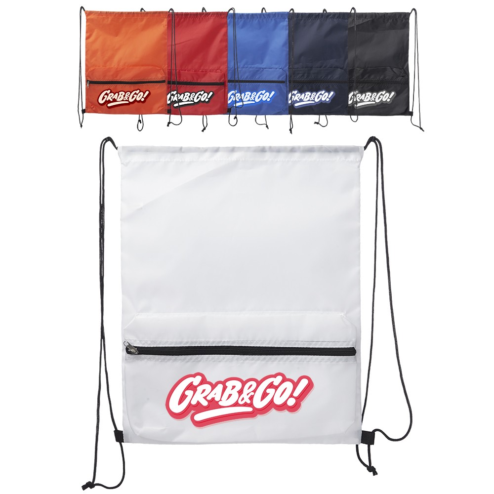 Augusta Drawstring Backpacks with Front Pocket