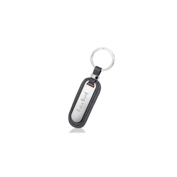 Madison Executive Metal and Faux Leather Keychains