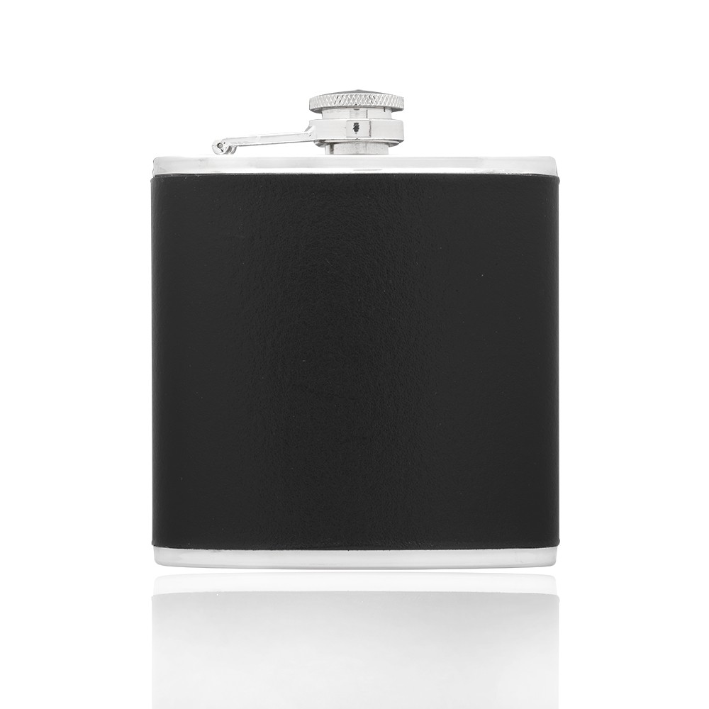 6 Oz. Stainless Steel & Leather Hip Flasks