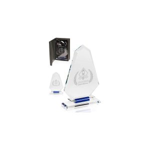 Blue Accent Glass Trophies