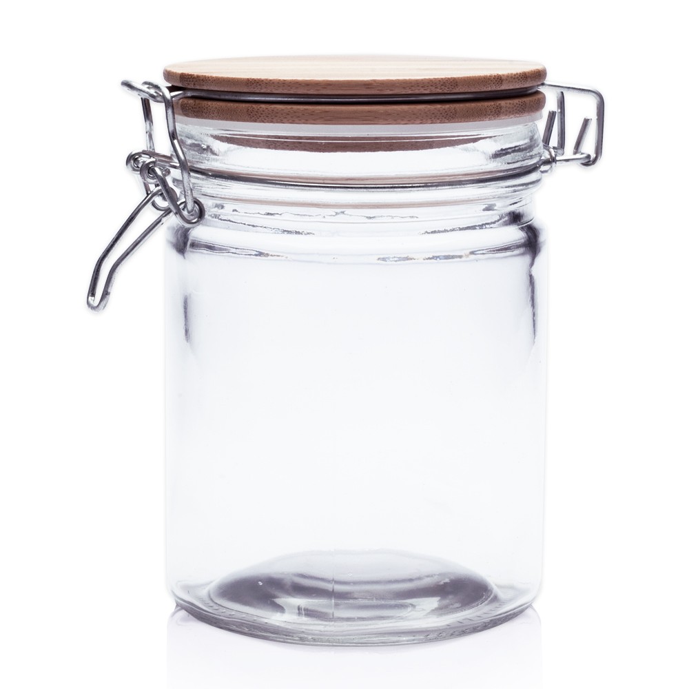 22 Oz. Candy Jars with Hinged Wood Lids