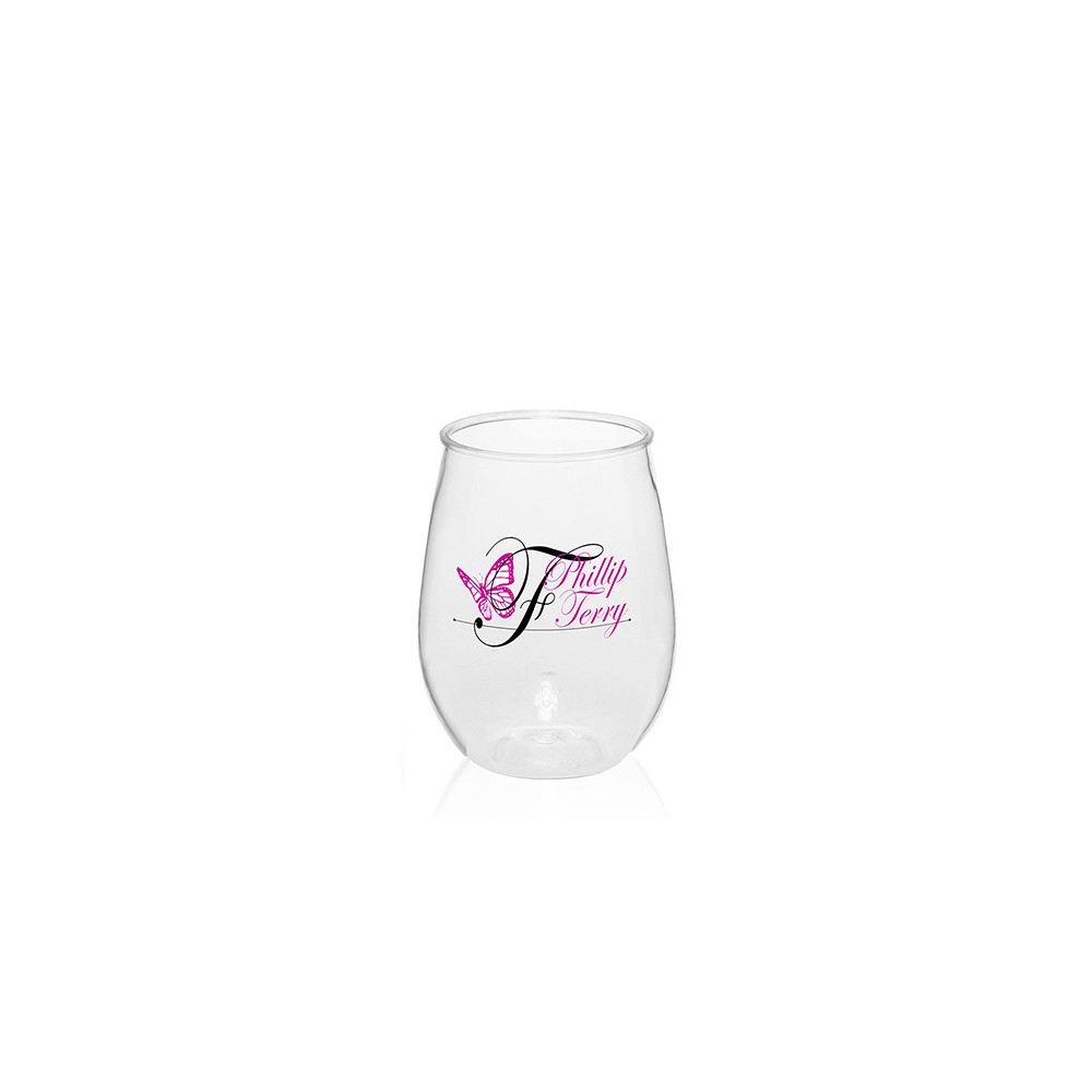 10 Oz. Stemless Plastic Wine Glasses