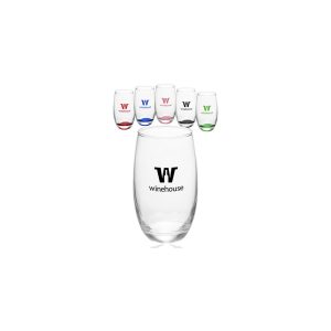 15 Oz. Mikonos Clear Stemless Wine Glasses