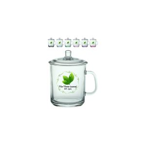 15 oz. Glass Tea Cups with Lids