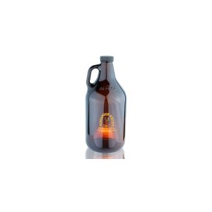 64 Oz. Amber Handle Glass Beer Growler