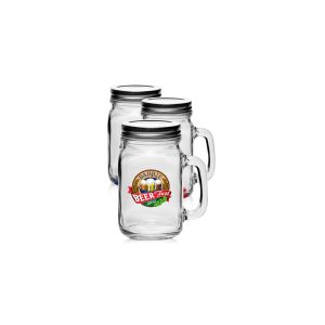 16 Oz. Libbey® Handle Mason Jars w/ Lids