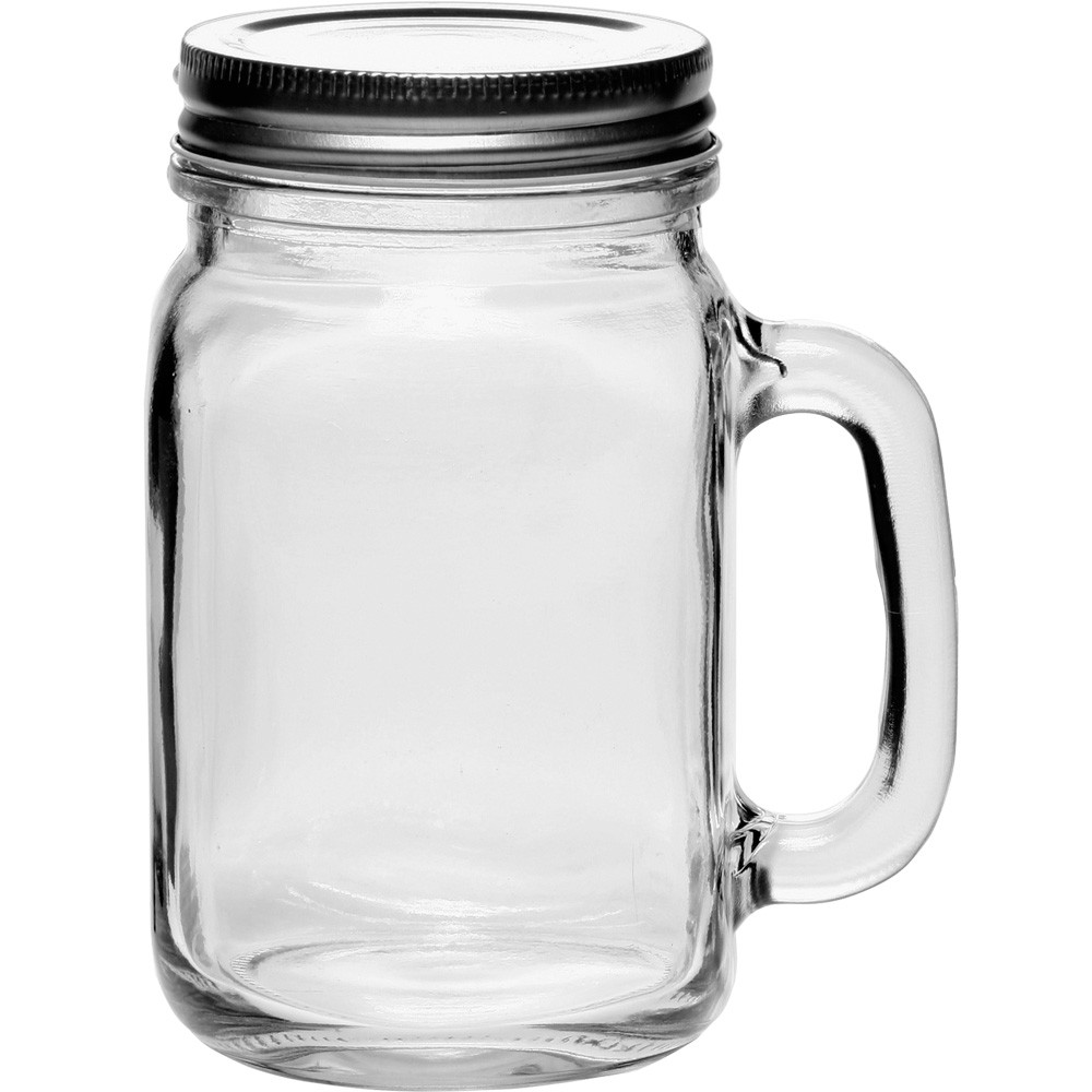 16 Oz. Libbey® Handle Mason Jars w/ Lids