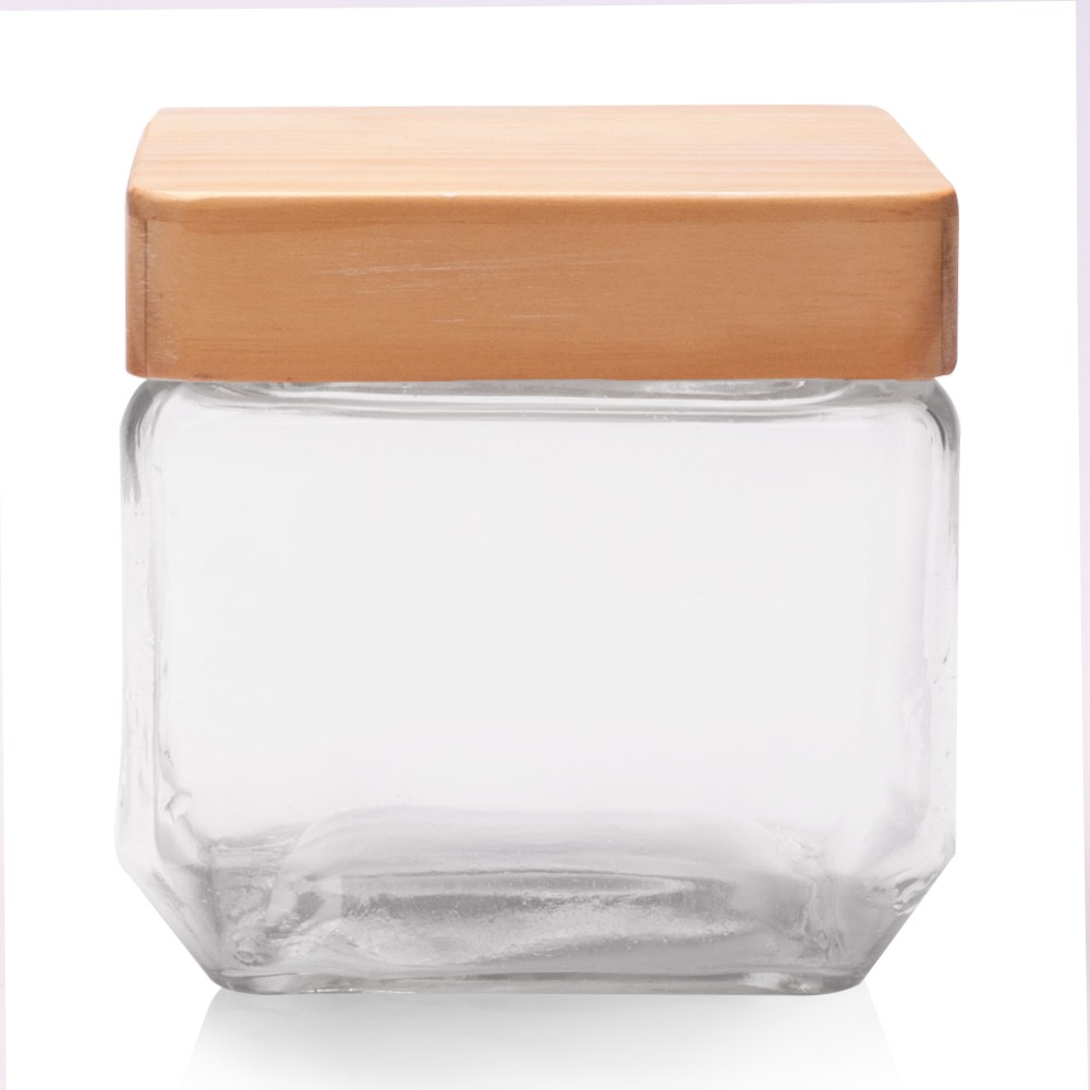 27 Oz. Glass Candy Jars with Wooden Lid