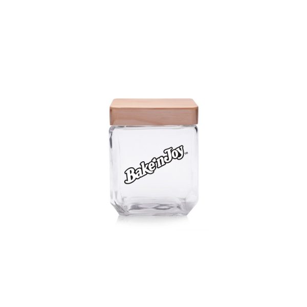 41 Oz. Square Glass Candy Jars with Wooden Lid