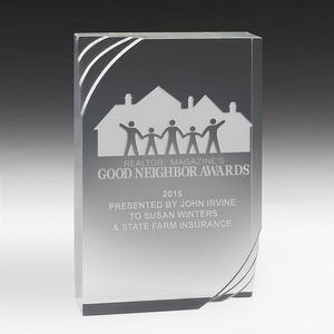 1 1/4" Thick Freestanding Acrylic Awards - 5 1/2" - Screen Printed
