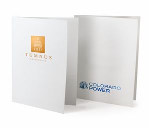 1 Color Foil-Stamped Pocket Folder-Standard White Paper