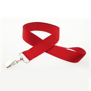 1" Silkscreened Flat Lanyard w/ Bulldog Clip