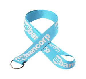 1" Silkscreened Flat Lanyard w/ a Key Ring