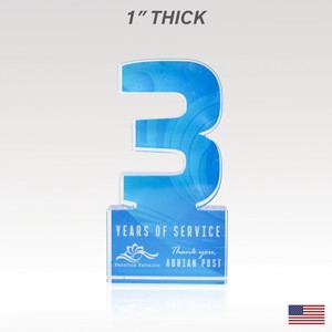 1" USA-Made Acrylic Numerals Style 3 â€“ Plus Series