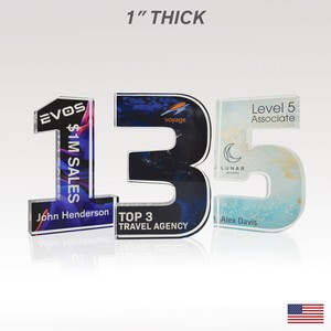 1" USA-Made Acrylic Numerals Style 3 â€“ Traditional Series