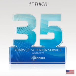 1" USA-Made Acrylic Numerals Style 35 â€“ Plus Series