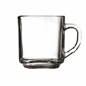 10 Oz. Glass Coffee Mug (Deep Etch)