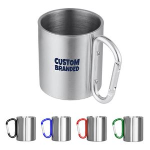 10 Oz. Stainless Steel Camping Carabiner Mugs