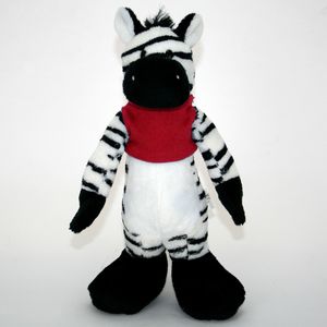 10" Stuffed Long Body Animal - Zebra