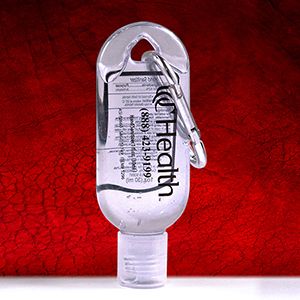 1.0 oz Hand Sanitizer Antibacterial Gel in Flip-Top Bottle with Carabiner