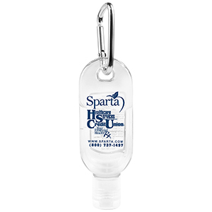 1.0 oz Hand Sanitizer Antibacterial Gel in Flip-Top Bottle with Carabiner