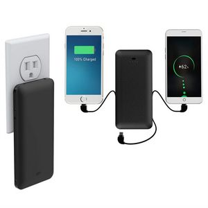 10000Mah Power Bank With Built-In Cable And Foldable AC Plug
