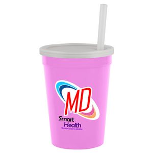 12 Oz. Cup With Lid & Straw - Digital