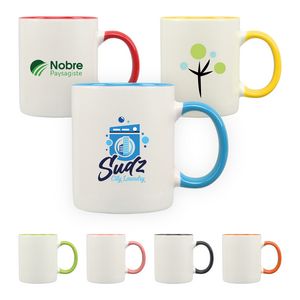 12 Oz Dual-Color Ceramic Coffee Mug with Handle