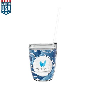 12 Oz Made In The U.S.A Tumbler W/ Lid & Straw