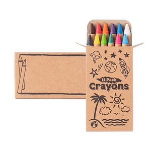 12 Pack Crayons Kraft Box