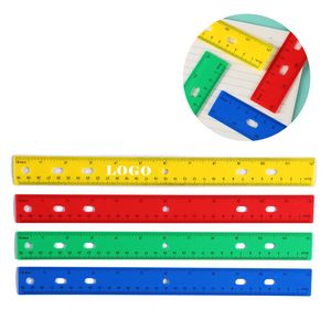 12" Plastic Ruler With Holes
