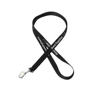 1/2" Silkscreened Flat Lanyard w/ Bulldog Clip