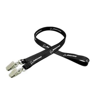 1/2" Silkscreened Flat Lanyard w/ Double Standard Attachment