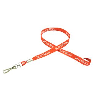 1/2" Silkscreened Flat Lanyard w/ J Hook