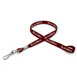 1/2" Silkscreened Flat Lanyard w/ J Hook