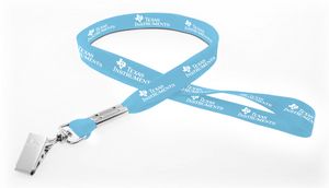 1/2" Silkscreened Tubular Lanyard w/ Bulldog Clip