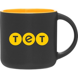 14 oz Minolo Ceramic Mug (Matte Black/Yellow)