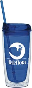 15 Oz. Cool Cup Collection Cup w/Color Matching Lid & Straw